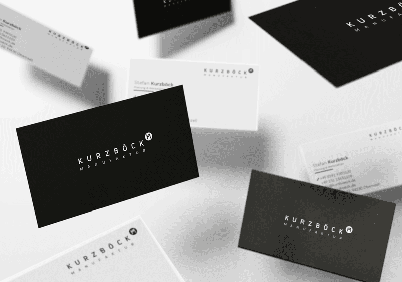 Visitenkarten-Mockup Kurzböck Manufaktur.