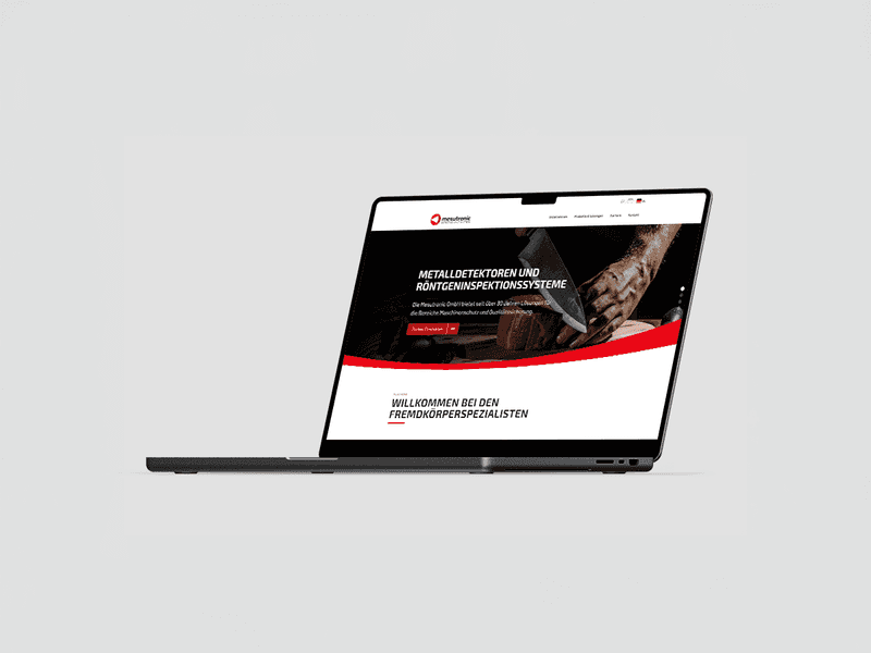 Laptop-Mockup der Mesutronic-Website.