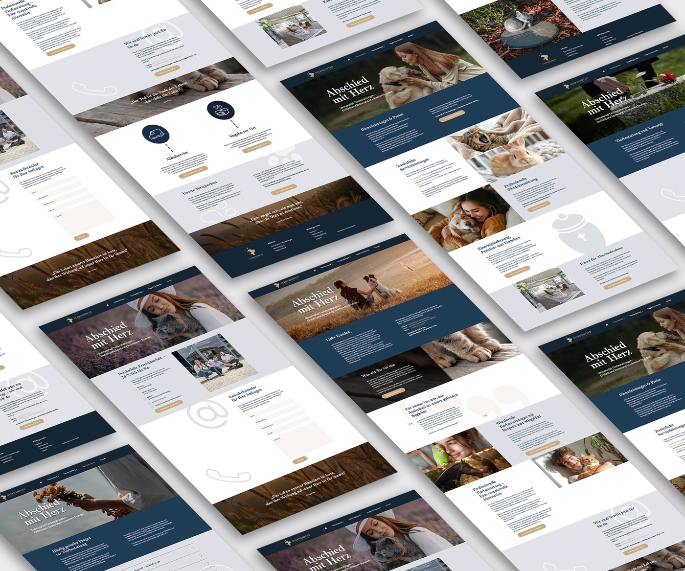 Website-Mockup für Tierbestattungen und Tiertrauerbegleitung (Sternenpfad).