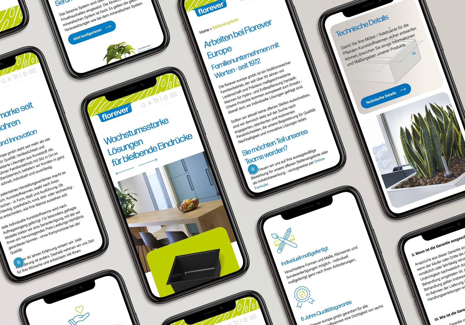 iPhone-Mockup des Florever Online-Shops.
